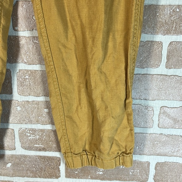 POINT SUR Pants Linen Lyocell Elastic Waist Mustard Jogger Pants - Picture 3 of 10